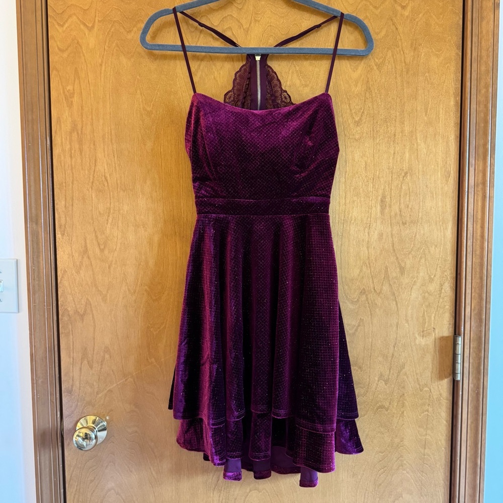 Emerald Sundae Purple Backless Dress